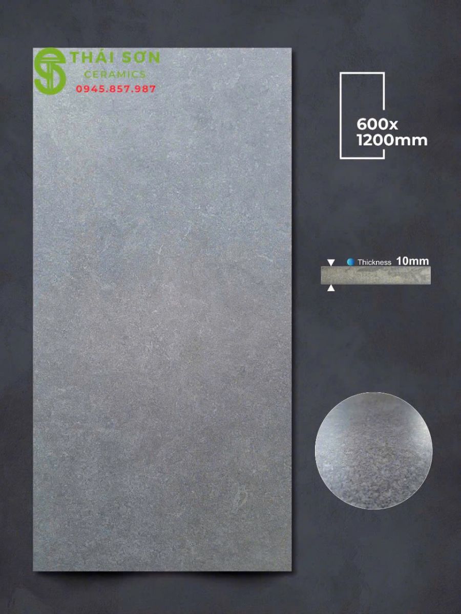 Gạch lát nền 60x120 apodio màu xám đậm mờ tinh thể