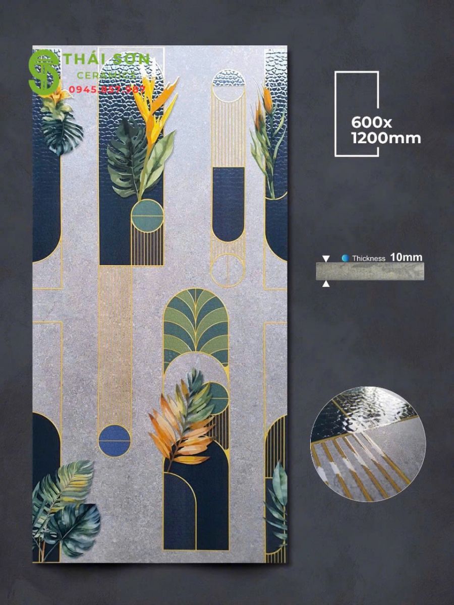 Gạch ốp lát 60x120 hiệu ứng vân dải hạt cao cấp dày 10 ly