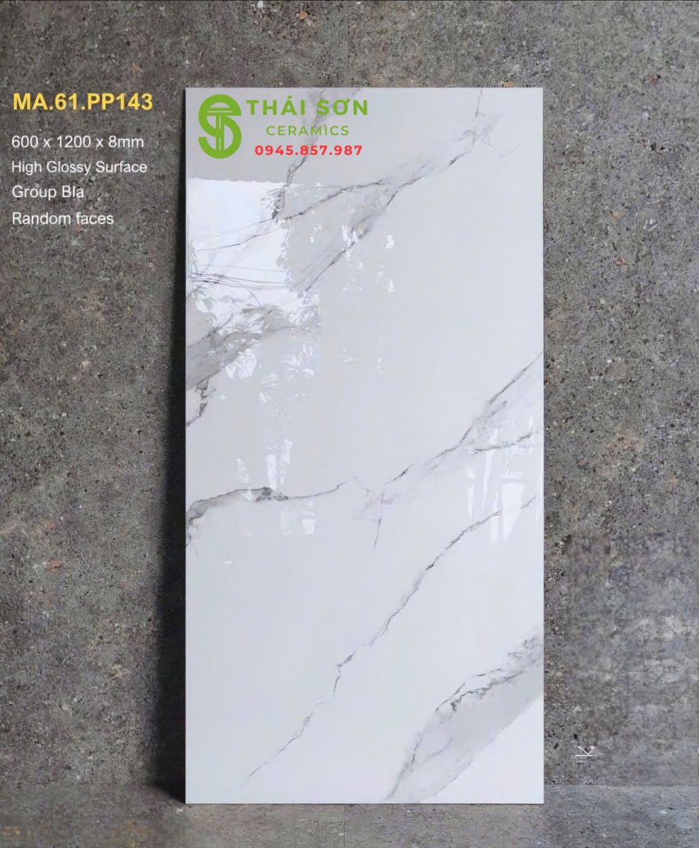 Gạch apodio lát nền 60x120 màu trắng vân mây