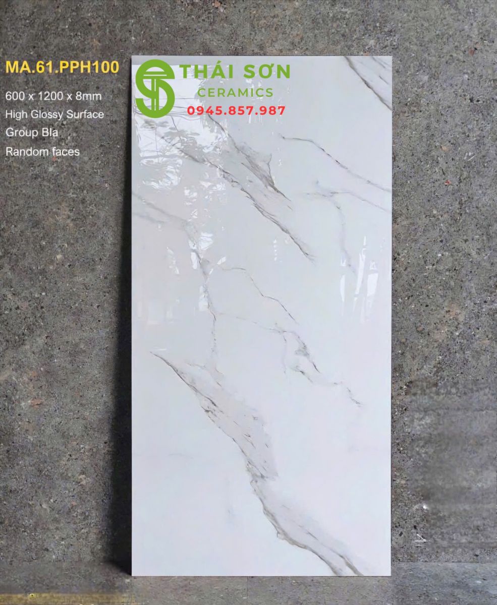 Gạch apodio cao cấp 60x120 bóng kiếng vân trắng mây