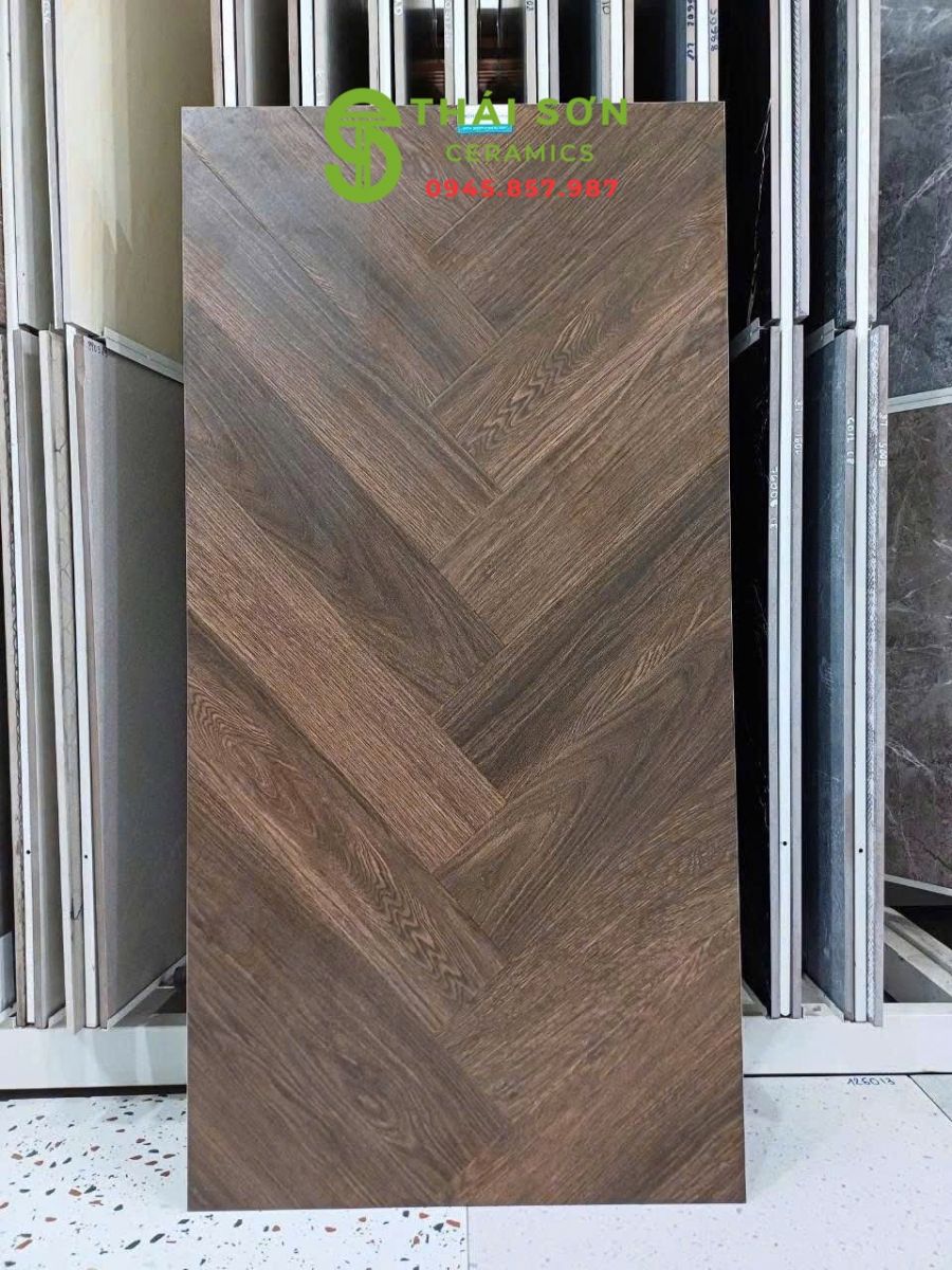 Gạch trung quốc 60x120 xương cá vân gỗ sồi