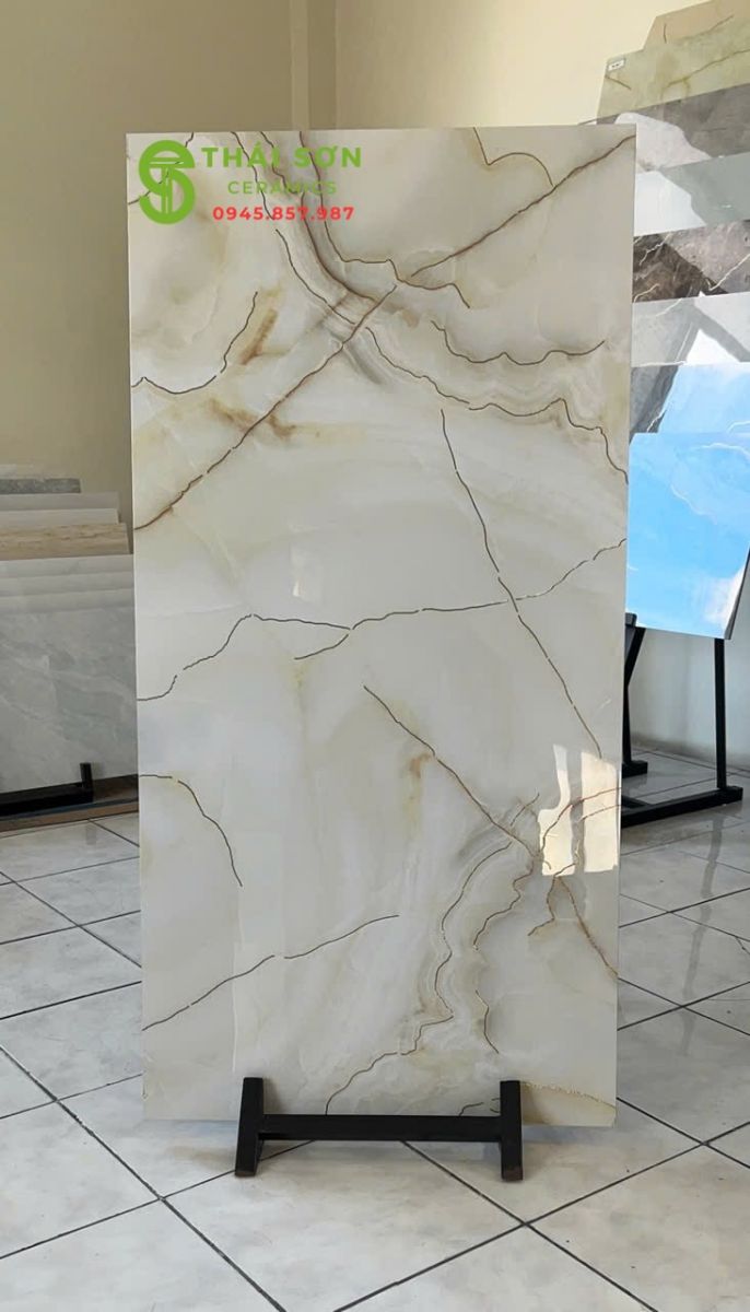 Gạch trung quốc 60x120 bóng kiếng khắc kim vàng vân đá