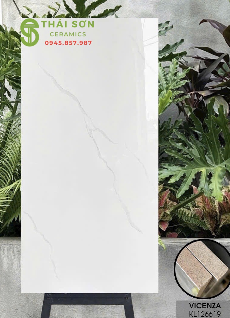 Gạch vicenza bóng kiếng 60x120 lát nền vân trắng mây