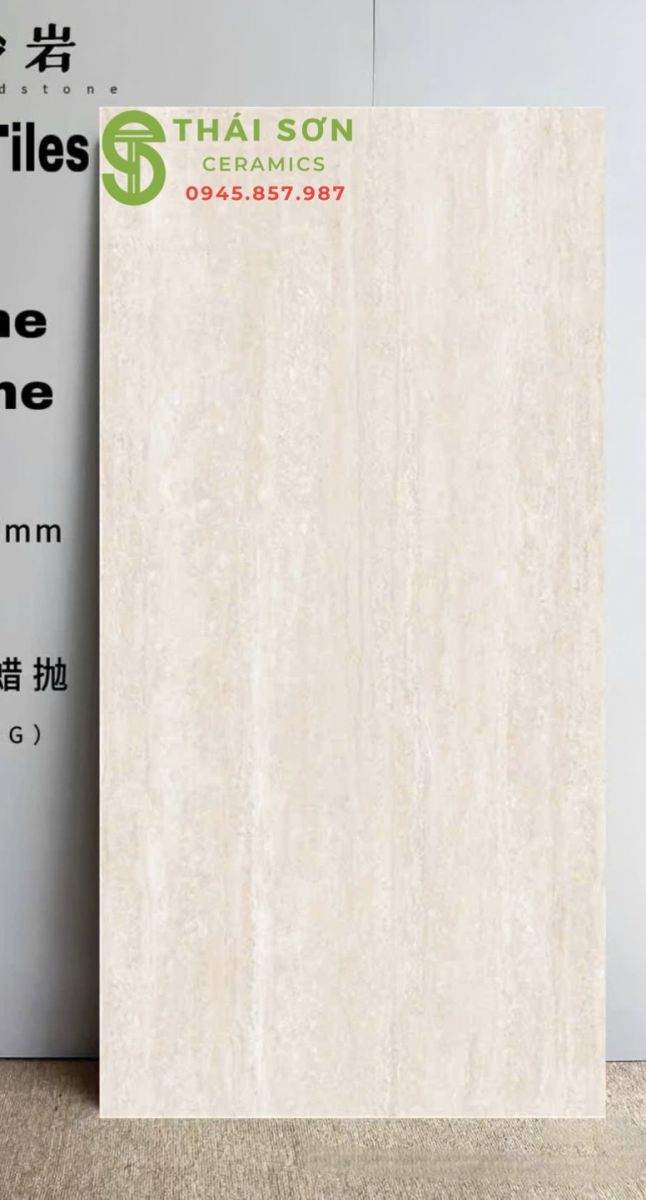 Gạch travertine 60x120 matt mờ kem vàng trung quốc