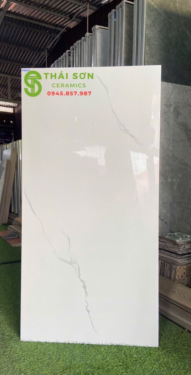 Gạch lát nền 60x120 vicenza trắng vân mây nhẹ