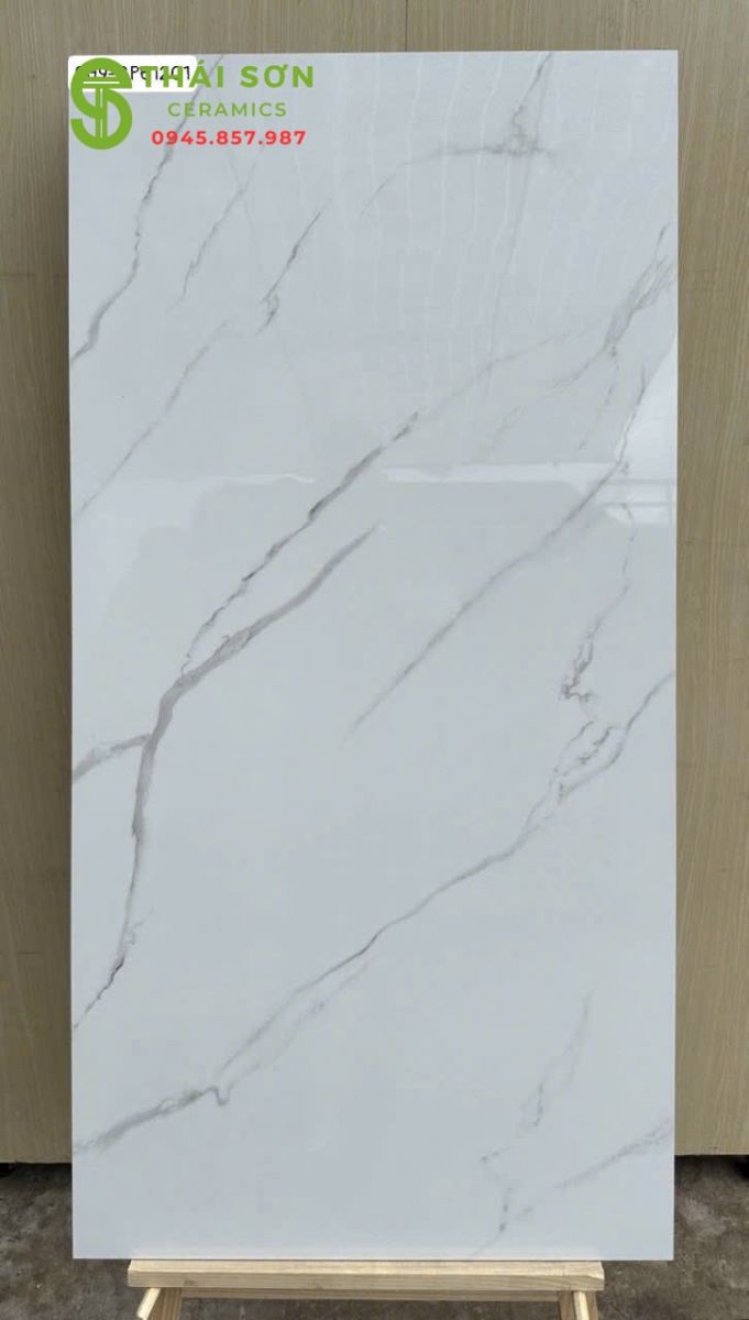 Gạch viglacera 60x120 bóng kiếng lát nền trắng vân mây