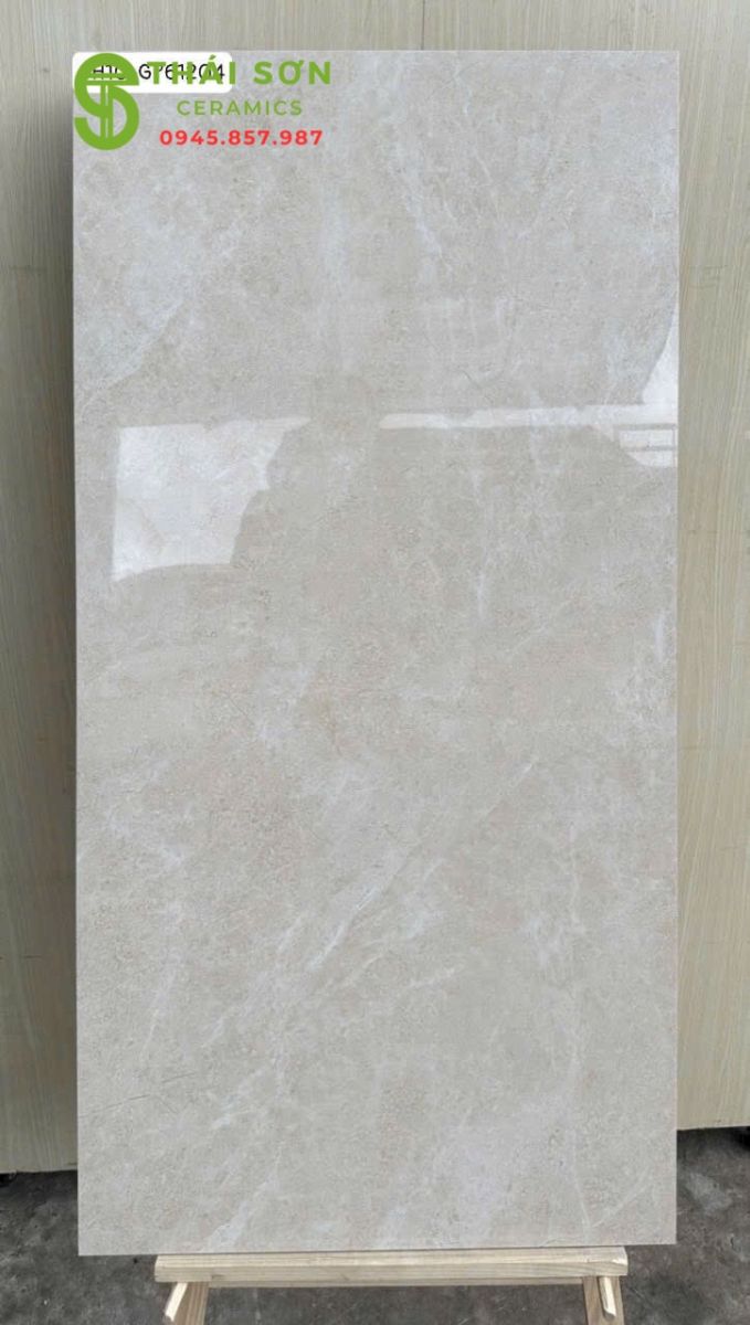 Gạch lát nền viglacera 60x120 bóng kiếng vàng kem