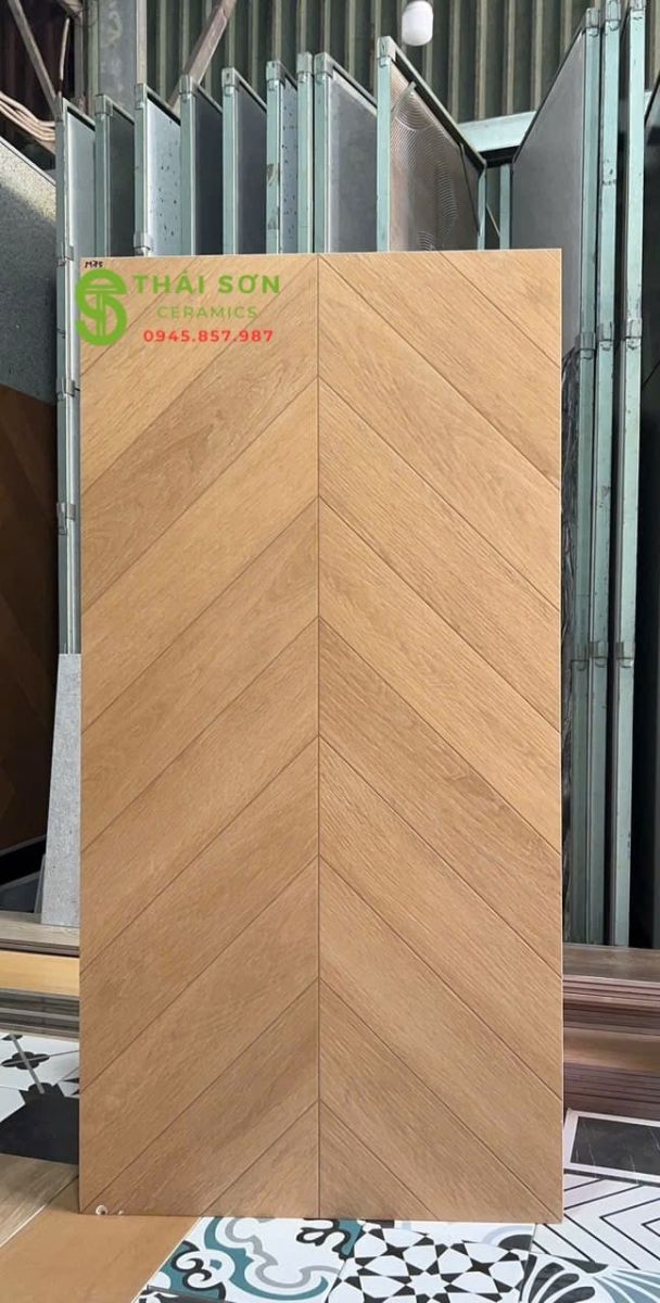 Gạch trung quốc lát nền 60x120 matt mờ màu vàng gỗ nhạt dịu nhẹ