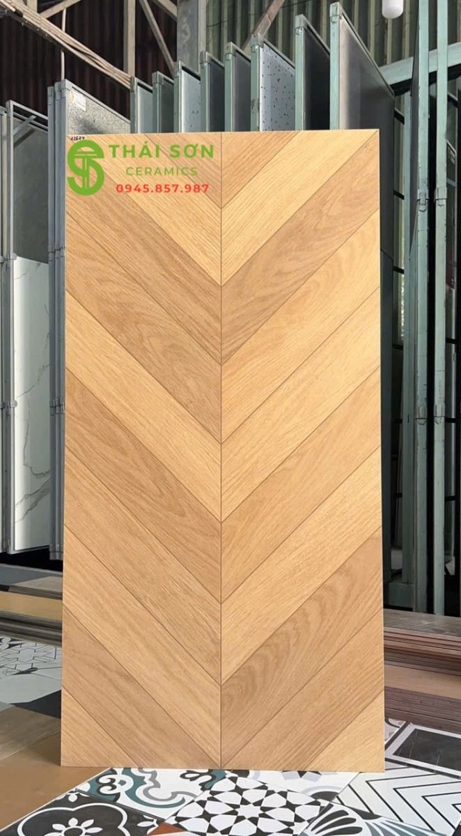 Gạch trung quốc 60x120 lát nền matt mờ xương cá vân gỗ sồi