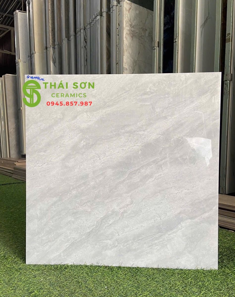 Gạch bóng kiếng 60x60 cmc lát nền màu xám vân đá