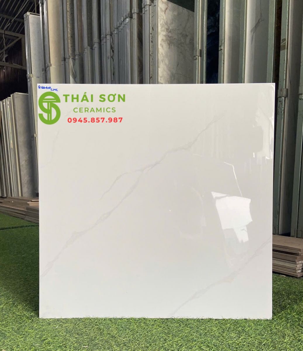 Gạch cmc lát nền bóng kiếng 60x60 trắng vân mây