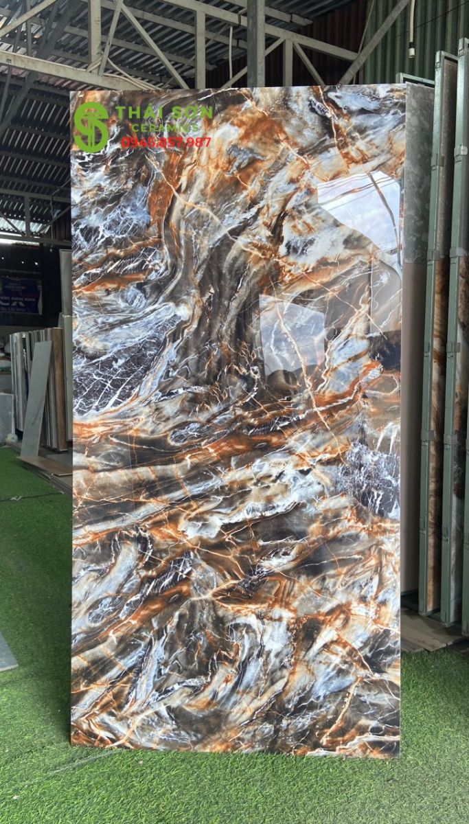 Gạch lát nền 80x160 bóng kiếng marble cao cấp