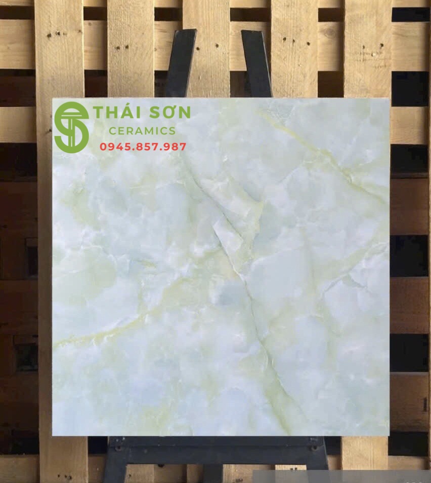 Gạch hà thanh bóng kiếng 80x80 xanh vân đá