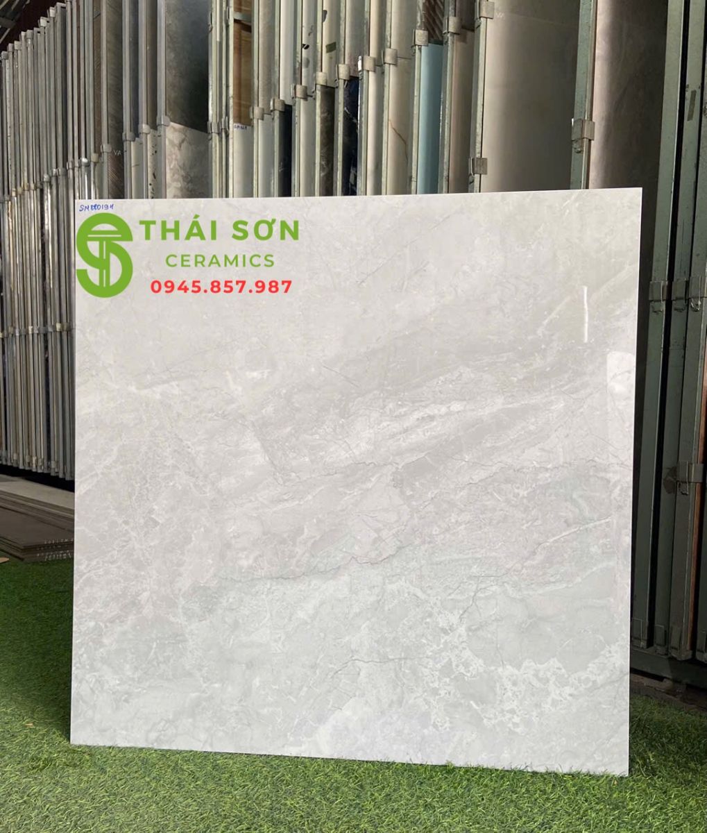 Gạch VID màu xám vân đá 80x80 lát nền bóng kiếng