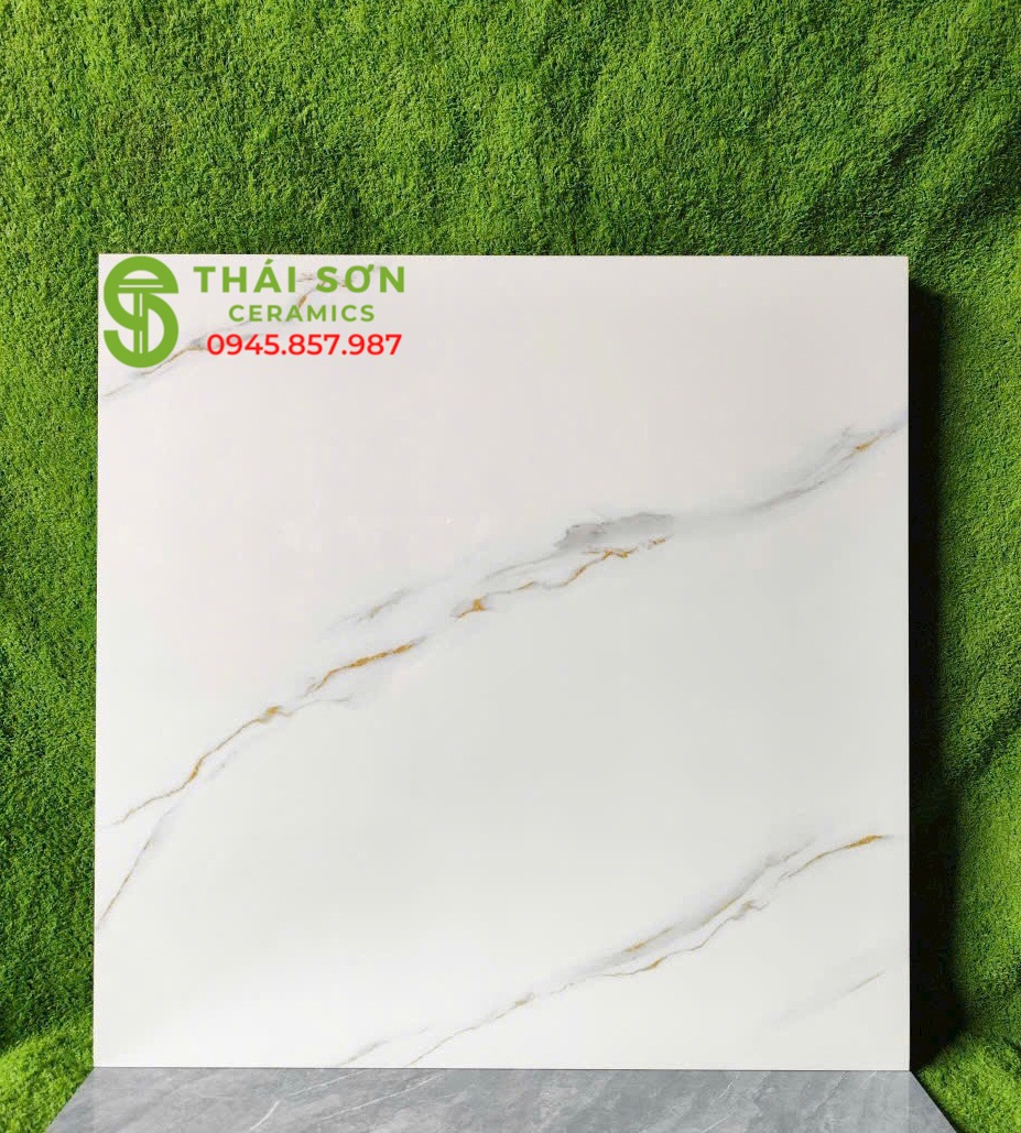 Gạch bóng kiếng lát nền 80x80 vân trắng vàng hà thanh
