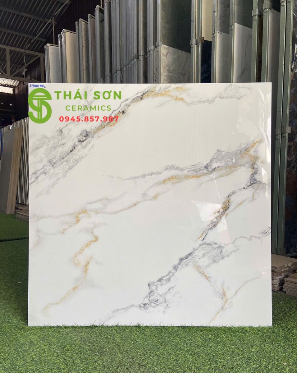 Gạch catalan xsmart 80x80 bóng kiếng lát sàn phòng khách