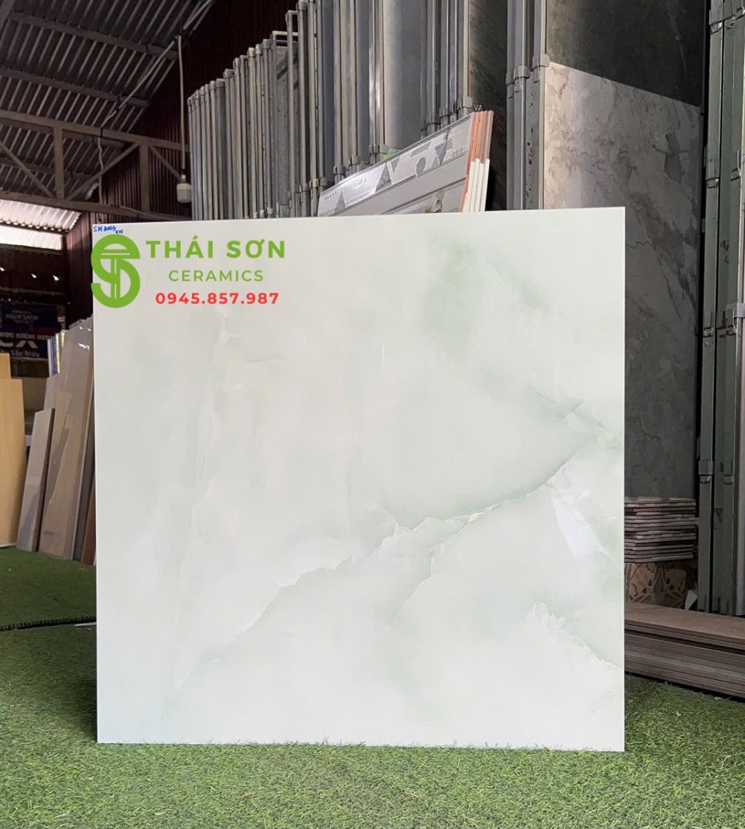 Gạch màu xanh ngọc takao 80x80 lát nền bóng kiếng