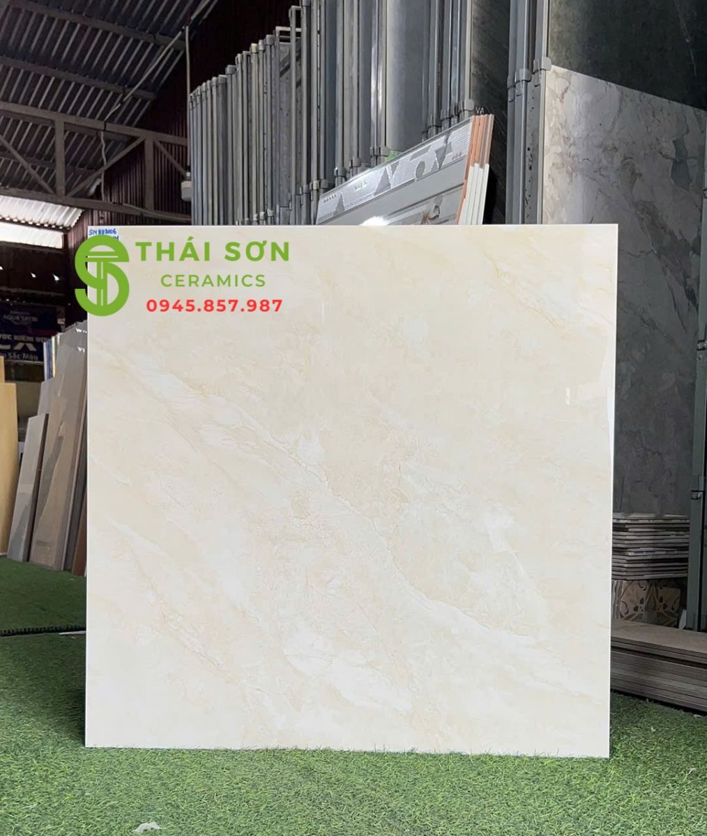 Gạch takao vàng kem 80x80 bóng kiếng lát nền