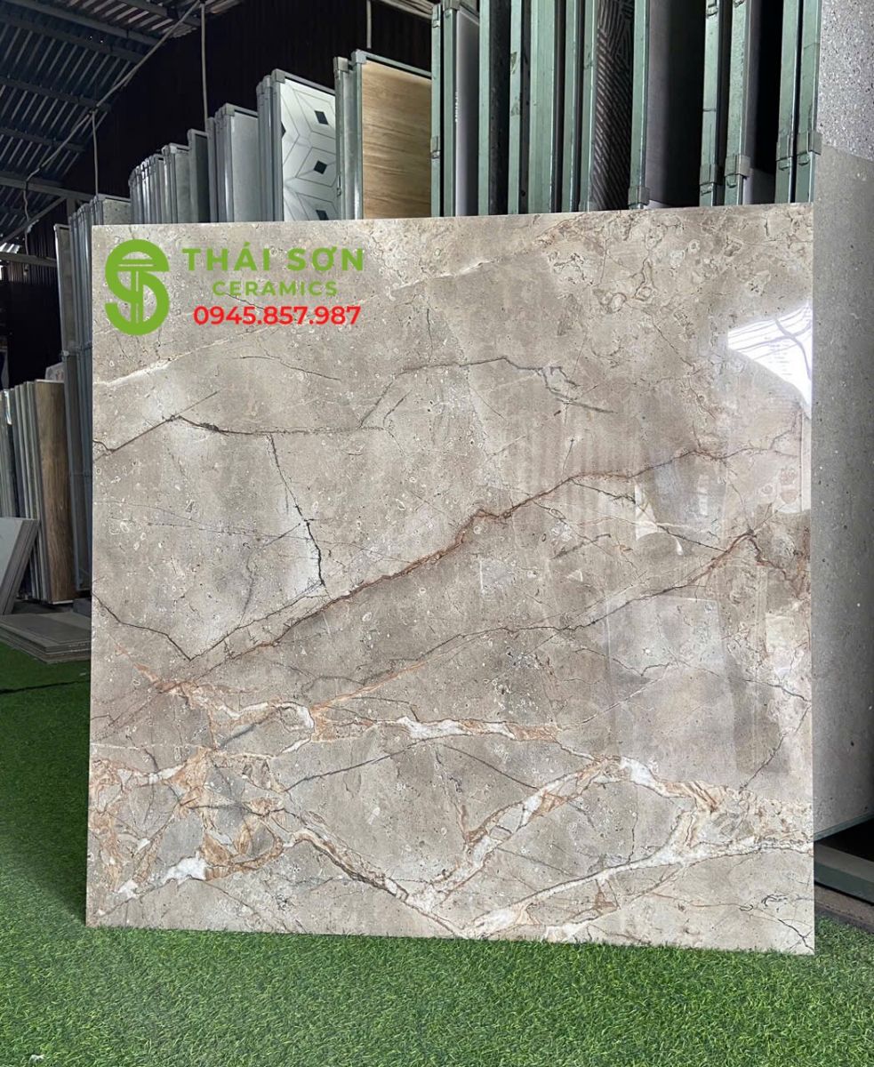 Gạch lát nền 120x120 vân đá xám bóng kiếng nhập khẩu