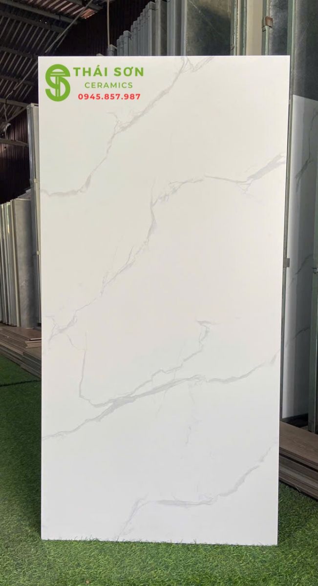 Gạch ấn độ 60x120 trắng vân mây bề mặt mờ