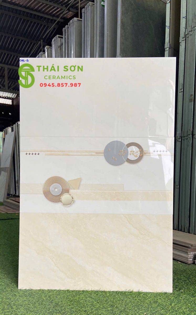 Gạch ốp tường phòng bếp 30x60 cmc vân đá vàng bóng kiếng