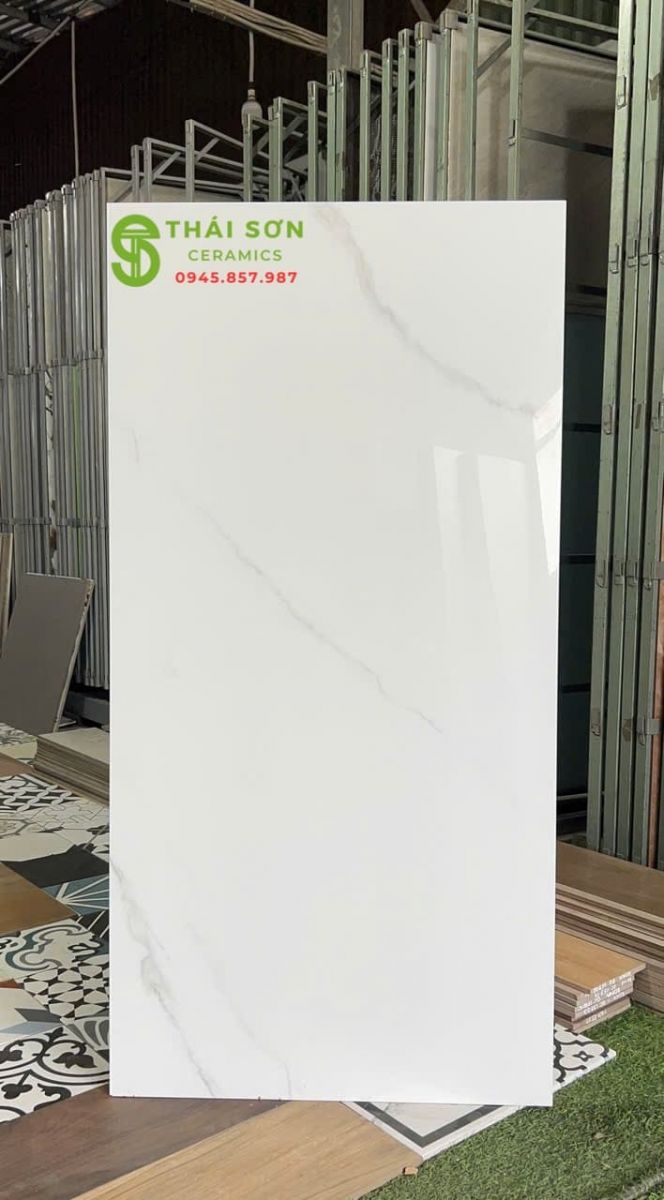 Gạch lát nền 60x120 ttc màu trắng vân mây