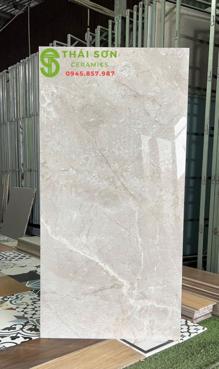 Gạch lát nền 60x120 ttc màu xám ghi nhạt pha kem
