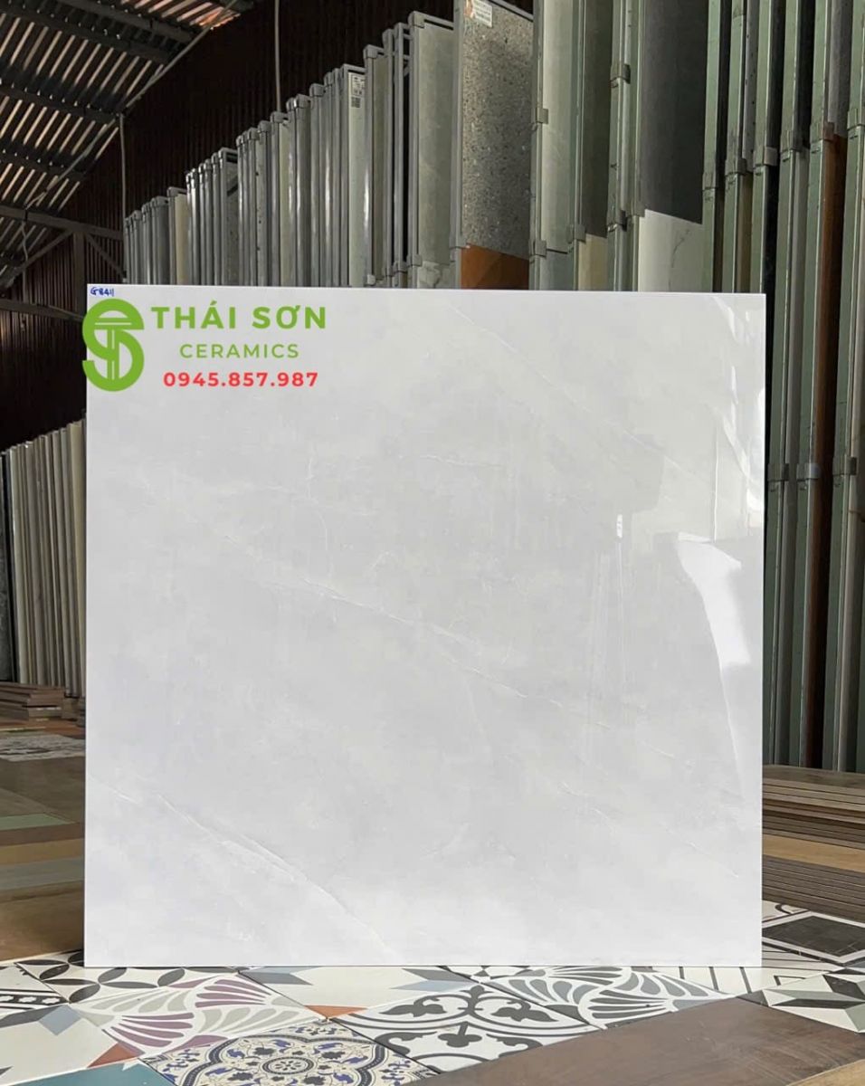 Gạch lát nền 80x80 bóng kiếng cmc tông màu xám nhạt