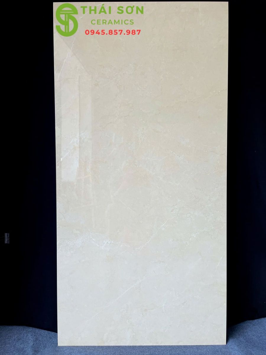 Gạch granite khổ lớn 80x160 ấn độ màu vàng kem bóng kính