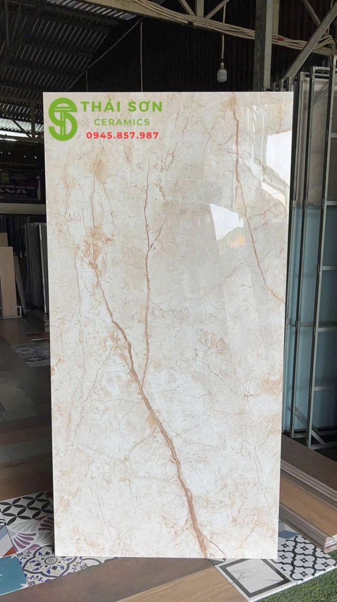 Gạch granite khổ lớn 80x160 ấn độ màu vàng kem vân đá