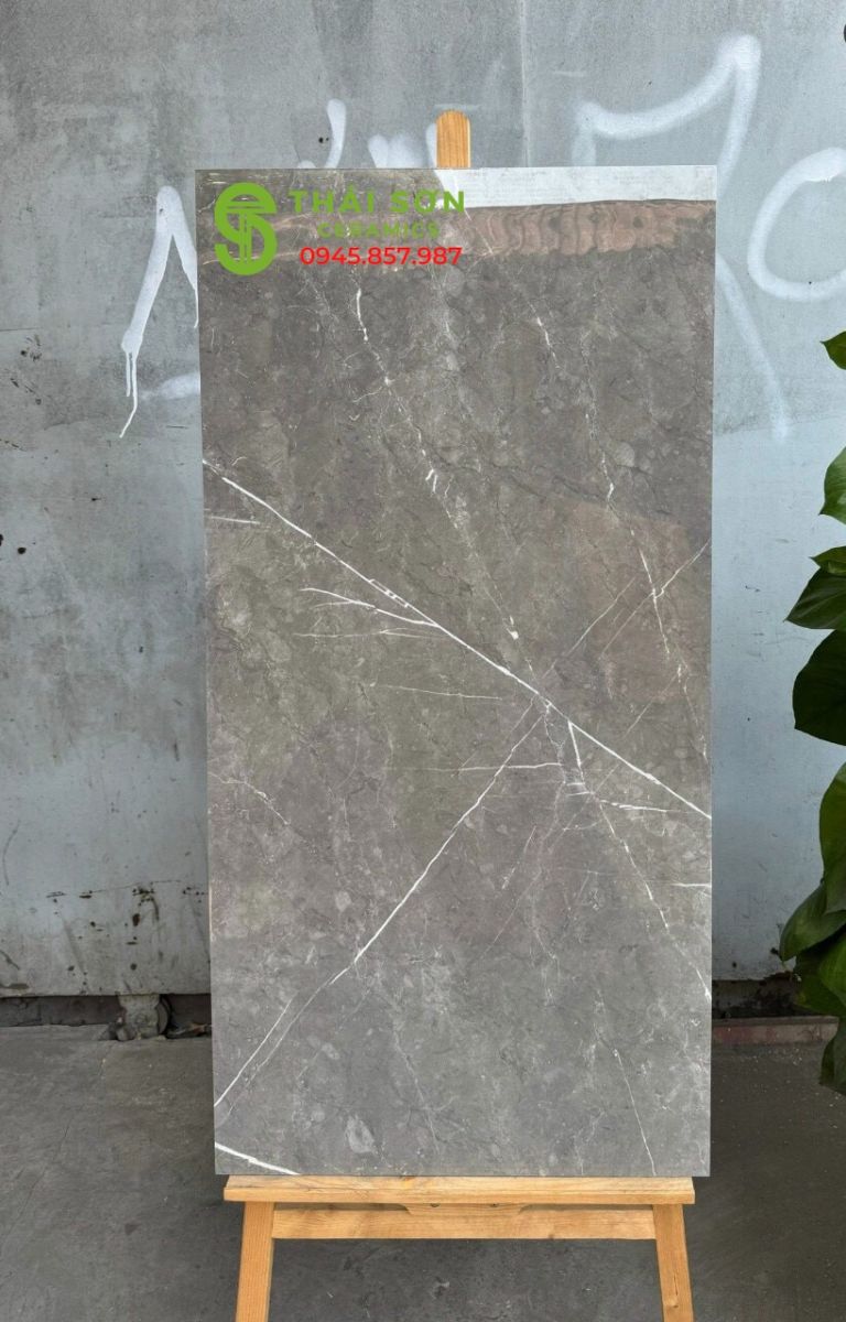 Gạch lát nền 60x120 cao cấp vân xám bóng kiếng