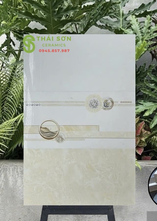 Gạch ốp tường 30x60 bóng kiếng hà thanh tone kem vàng bộ đậm nhạt