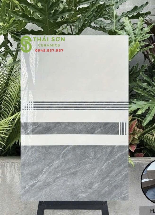 Gạch ốp tường hà thanh 30x60 bóng kiếng bộ đậm nhạt tông xám