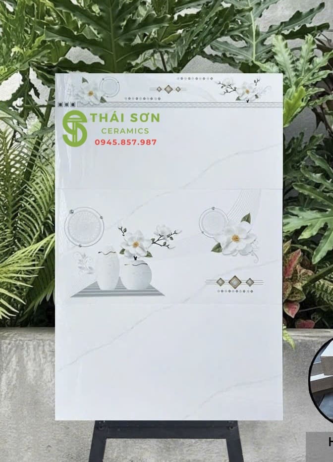 Gạch ốp tường hà thanh 30x60 bóng kiếng trắng khói cao cấp