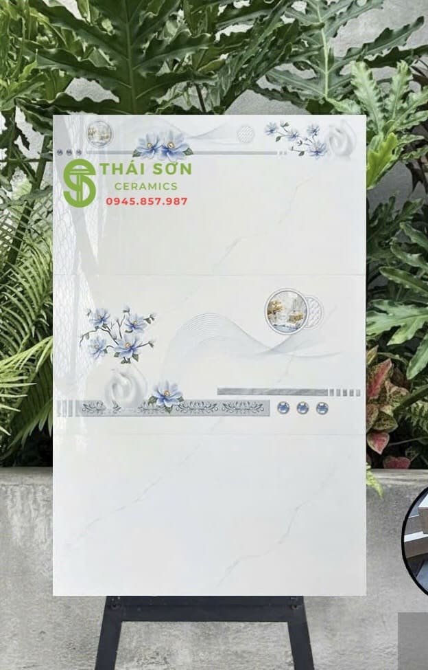Gạch ốp bóng kiếng 30x60 hà thanh trắng mây nhẹ