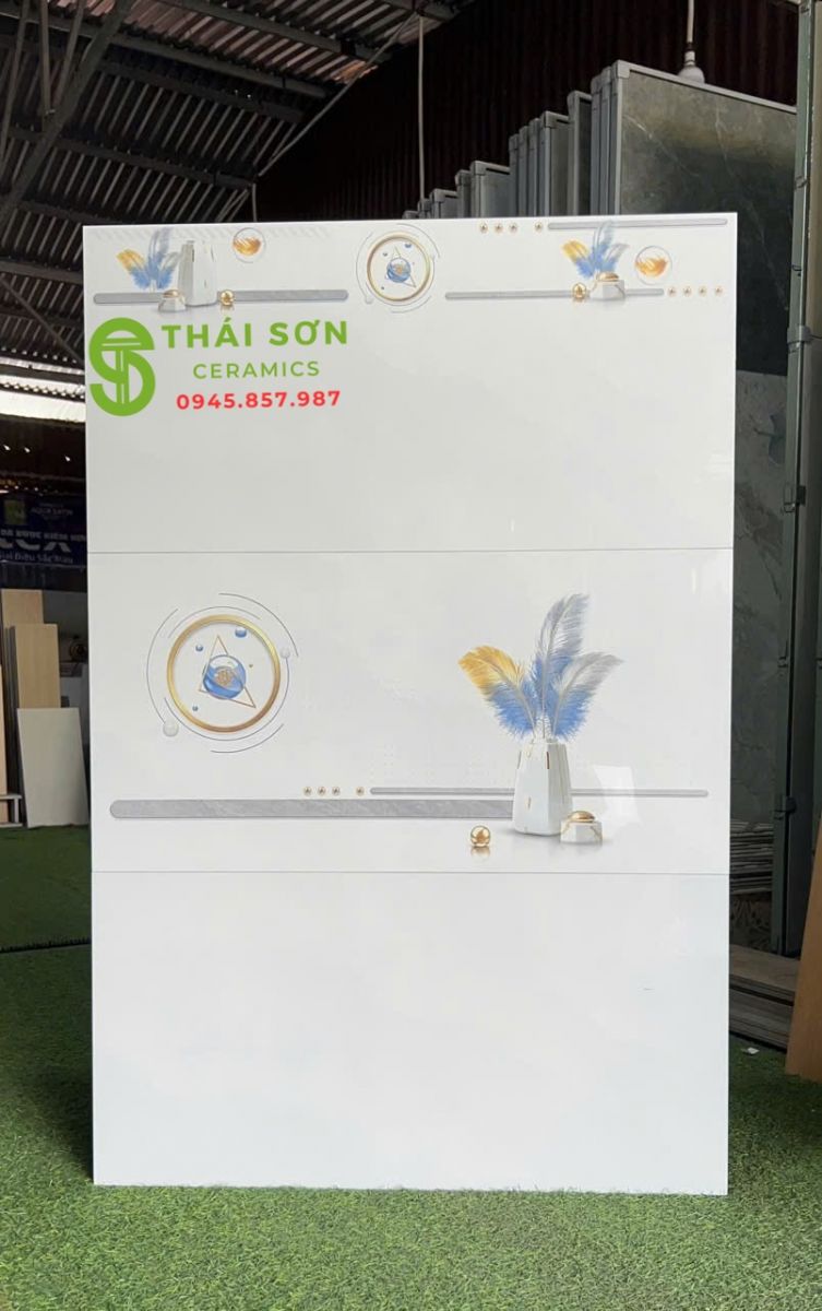 Gạch trắng xám takao 40x80 ốp tường bóng kiếng