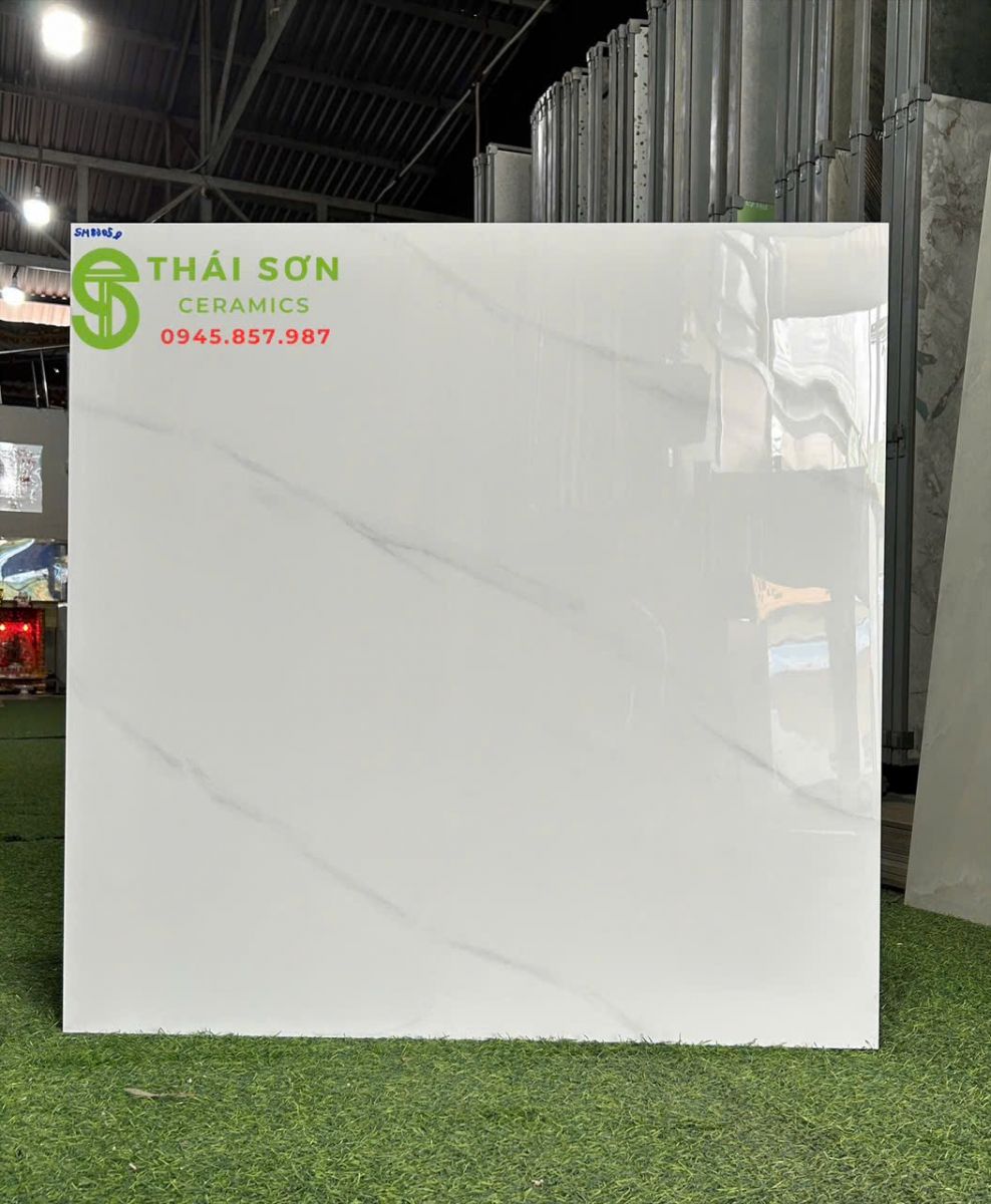 Gạch lát nền 80x80 bóng kiếng takao trắng vân đá
