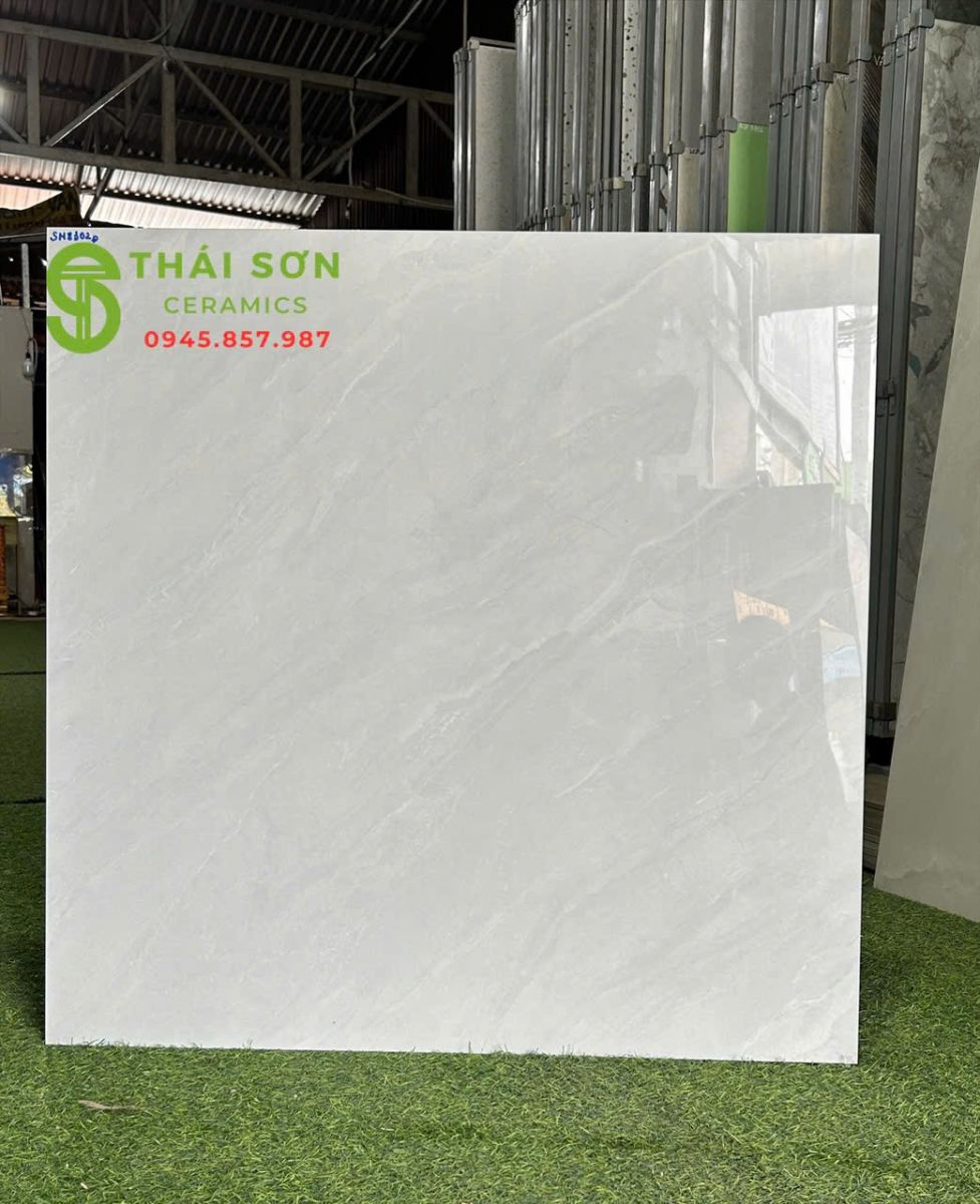 Gạch lót sàn takao 80x80 bóng kiếng màu xám trắng