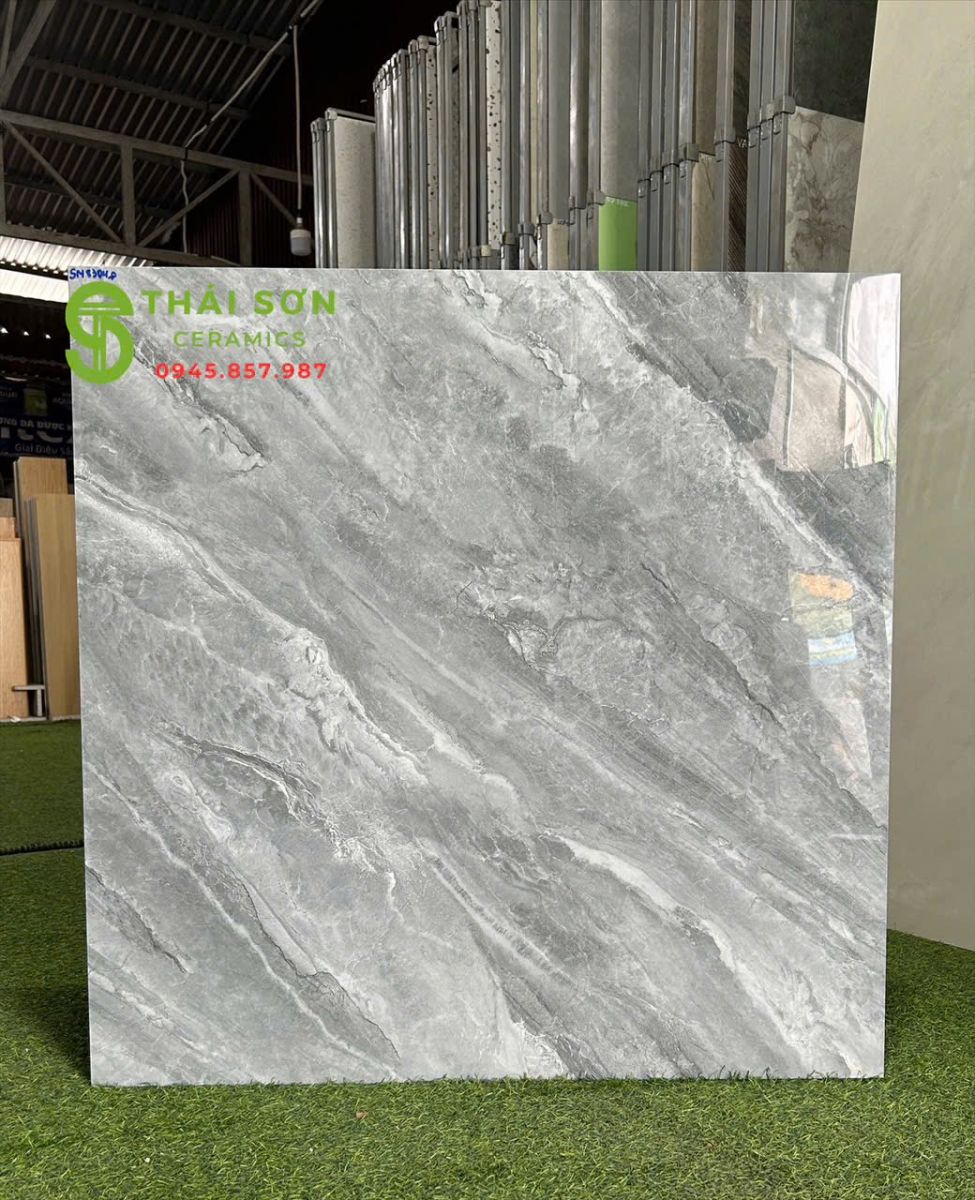 Gạch takao bóng kiếng 80x80 ốp lát màu xám xanh