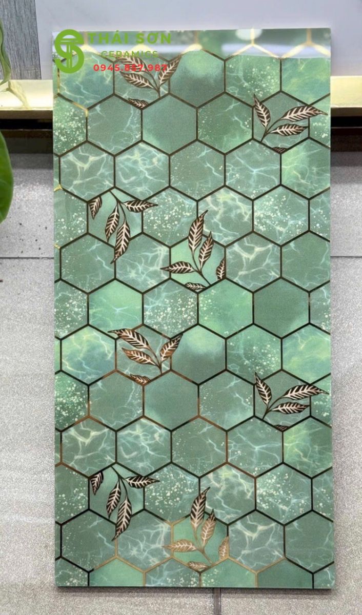 Gạch trang trí trung quốc 30x60 mosai màu xanh cao cấp