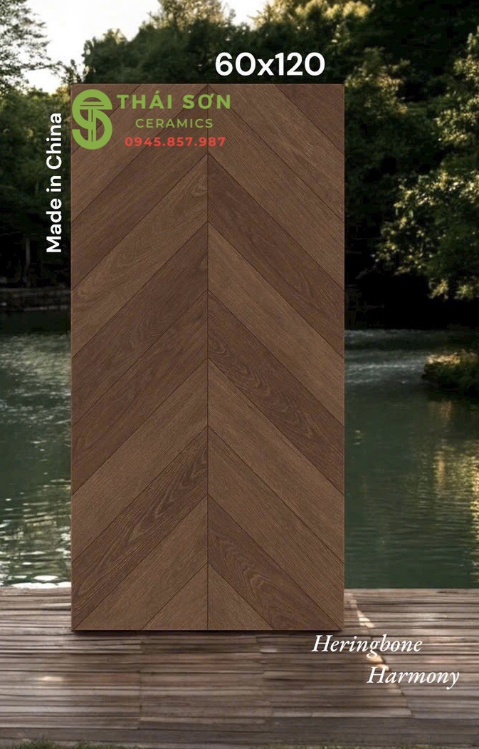 Gạch vân gỗ xương cá 60x120 ốp lát trung quốc cao cấp