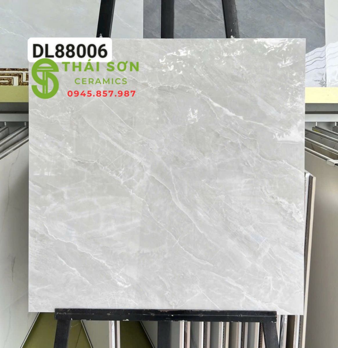 Gạch bóng kiếng trung quốc 80x80 màu xám cao cấp