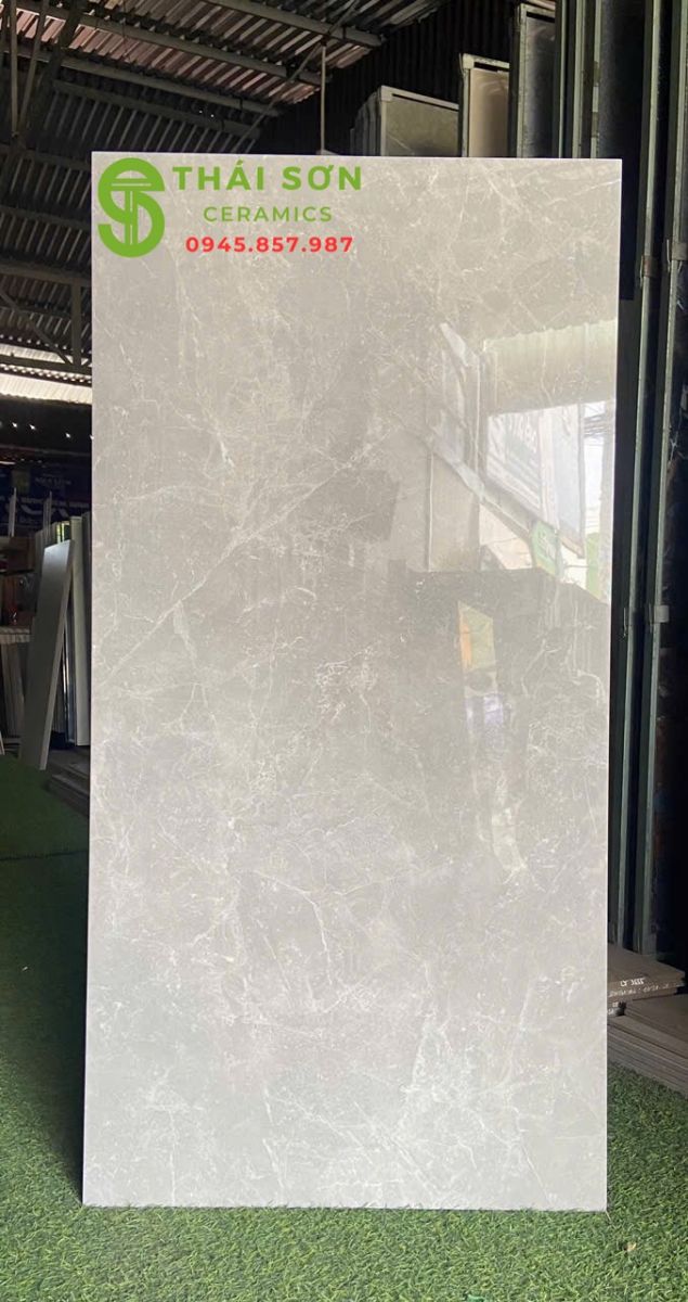 Gạch vitto màu xám 60x120 lát nền bóng kiếng