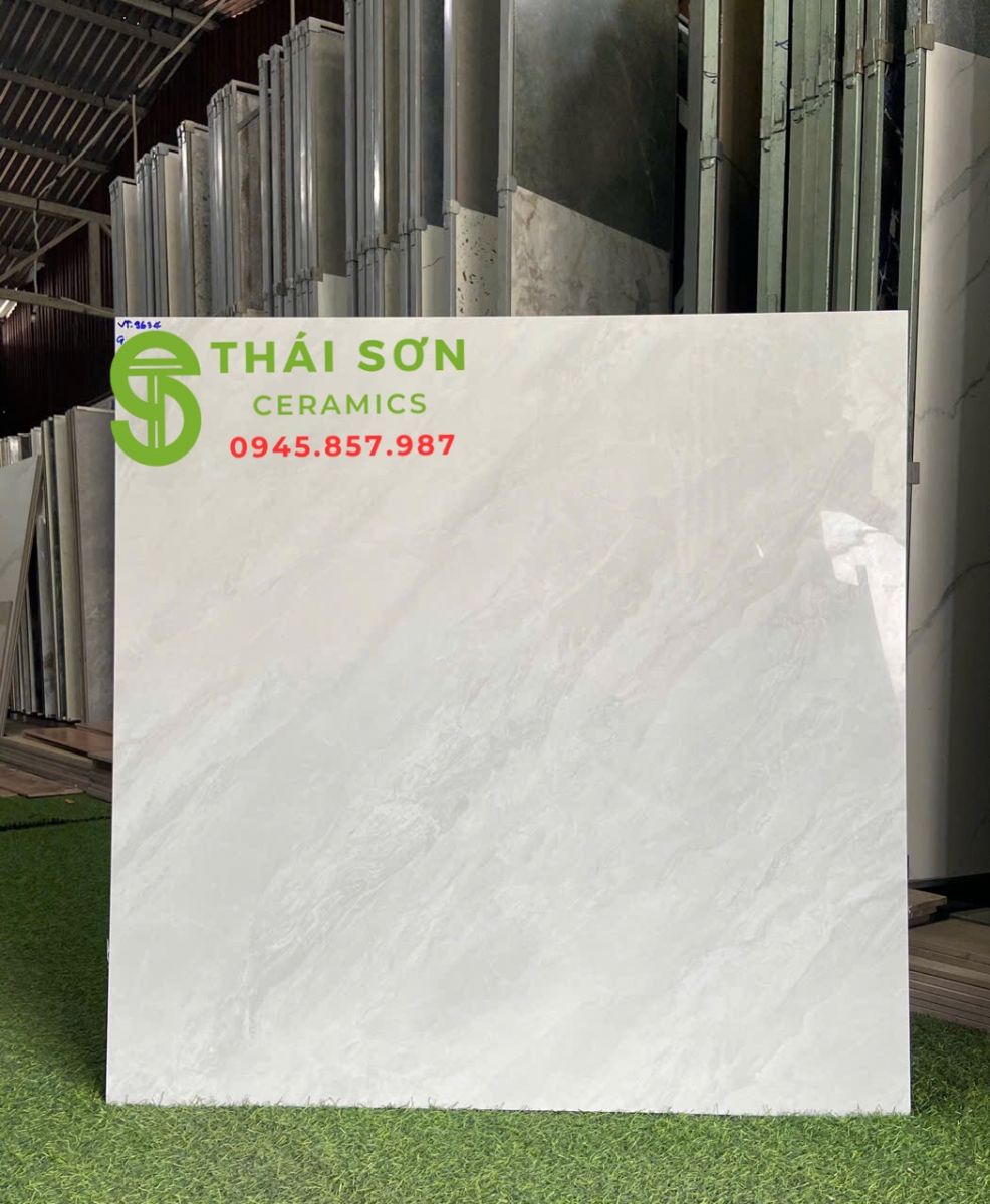 Gạch lát nền Vitto vân xám 80x80 bóng kiếng cao cấp