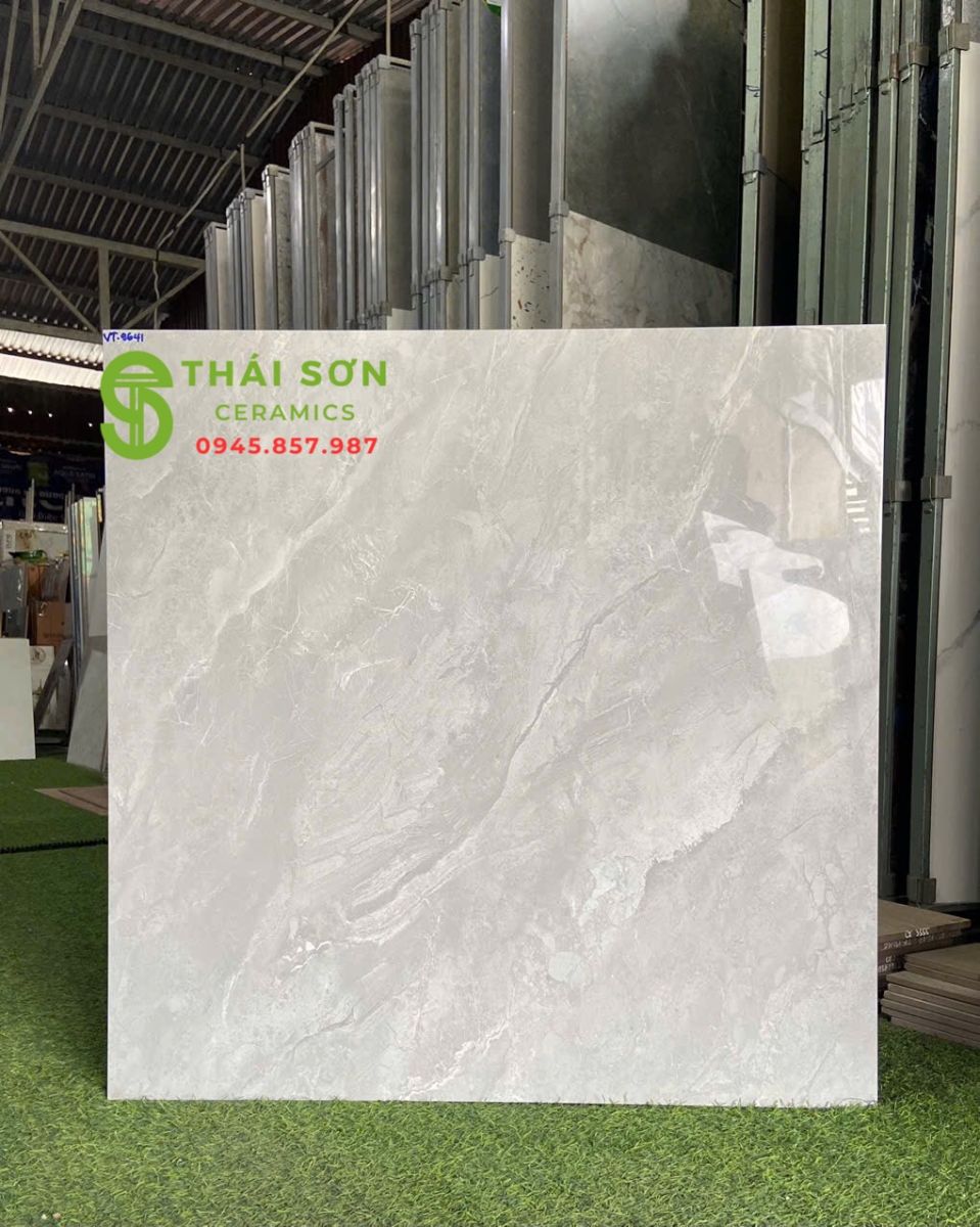 Gạch lát nền Vitto 80x80 bóng kiếng màu xám