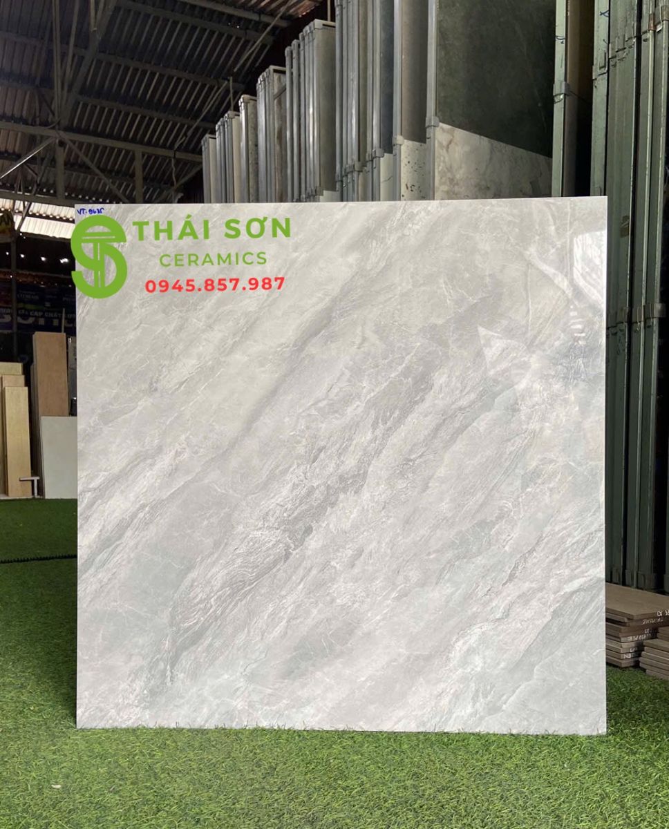 Gạch lát nền vitto 80x80 màu xám bóng cao cấp tại Củ Chi