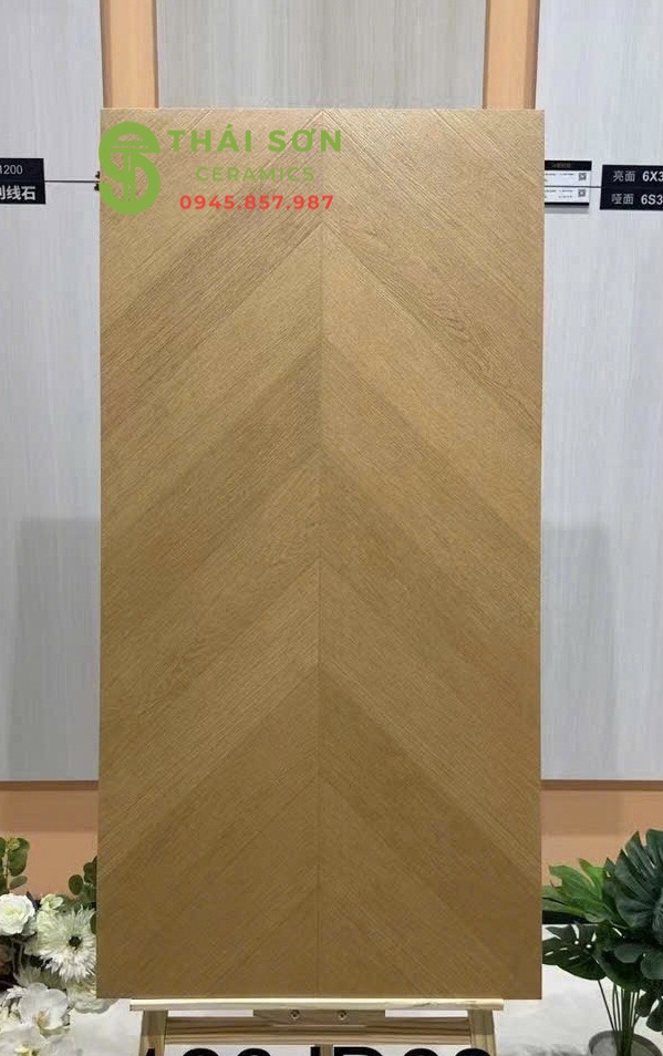 Gạch vân gỗ xương cá 60x120 lát nền nhà phố