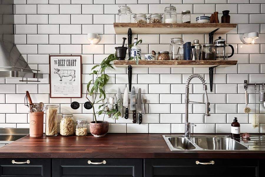 hình ảnh lát gạch 10x20 trang trí
